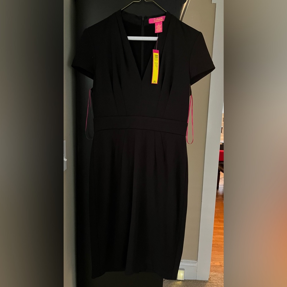 Cathrine MaLandrino black pleated midi dress, US4